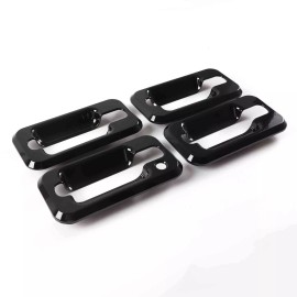 e-power-auto-Trim 4PCS Car Exterior Door Handle Bowl Trim Fit For Hummer H2 2003-2009 Gloss Black