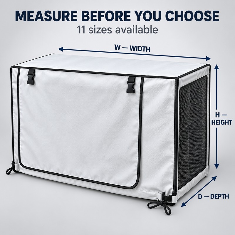 Outdoor Air Conditioner Cover, Oxford Cloth Weather Protector with Roll-Up