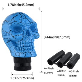 Padaodao Skull Car Gear Shift Knob Racing Stick Grip Shifter Lever Handle Automotive Accessories fit Most Manual Automatic Vehicles, Blue