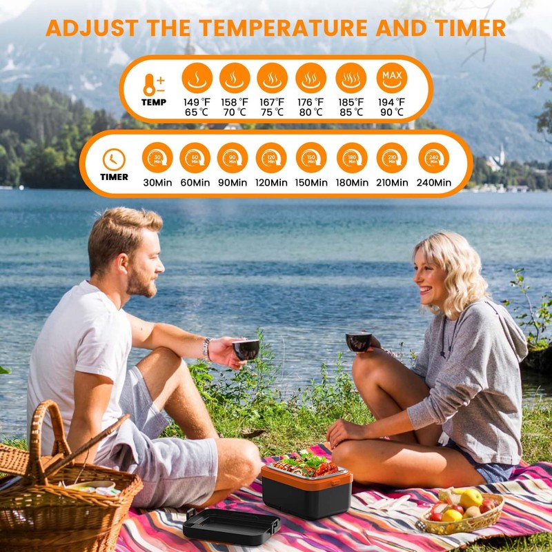 AERKINE Electric Lunch Box For Adults - Rechargeable 75W Self-Heating