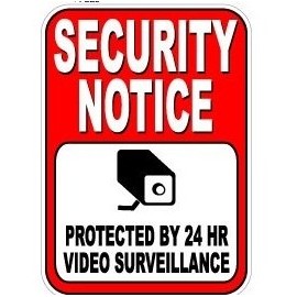 Security Notice Protected by 24 Hour Video Surveillance Business Sign - Window Wall Sticker