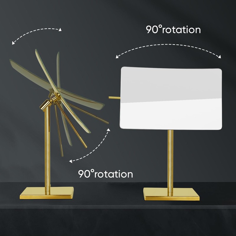 DOWRY 5X Tabletop Magnifying Makeup Mirror Adjustable Rectangular Vanity Mirror