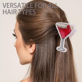 Cocktail Hair Clips Hair Claw Clip for Women Girls – Nonslip, Strong Hold Jaw Clips, Summer Ice Cream-Themed,for Thick & Thin Hair