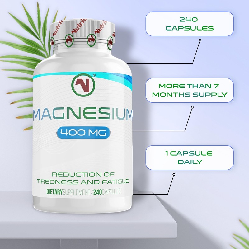 Mega Strong Magnesium Capsules 400mg | 240 Easy to Swallow