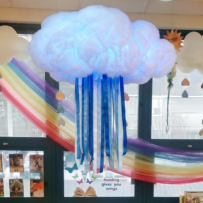 Lounsweer 43 Pcs Classroom Cloud LED Light 3D Sensory Cloud
