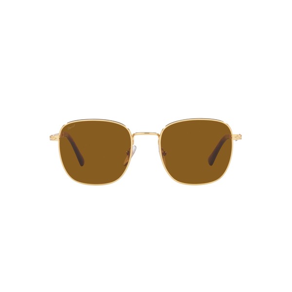 Persol Men's PO2497S Square Sunglasses, Gold/Brown, 52 mm
