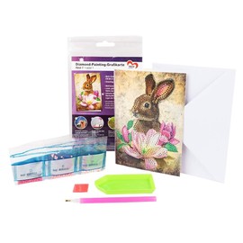 Ideen mit Herz Diamond Painting Greeting Card | DIN B6 (11.5 x 16.5 cm) | 370 g/m² | Includes Envelope & Tools (Hare 01)