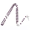 swqfzki Purple Crystal Beads Rosary Catholic Necklace for Women First