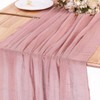 SAJOO Dusty Rose Cheesecloth Table Runner 10ft Gauze Table Runner