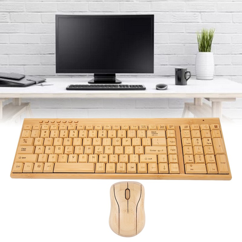 Computer Wireless Devices 2.4GHz Wireless Connection Plug and Play Bamboo