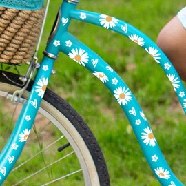 AIBAOBAO Pack of 2 Daisy Blossom Stickers, Wall Stickers Blossom Bicycle Stickers, Girls Bedroom Flowers Stickers for Scooter, Bicycle, Notebook, Laptop, Children's Room (29 cm x 21 cm)
