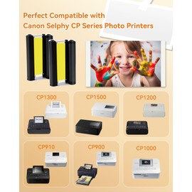 Selphy CP1300 CP1500 KP-108IN Color Ink Cassette Compatible with Canon Selphy CP1200 CP1000 CP910 CP900 CP760 CP740 CP Wireless Compact Photo Printer 4 x 6 inch (KP108 Ink only, No Paper), 2-Pack