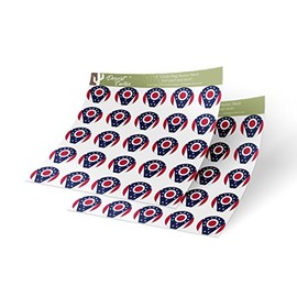 Desert Cactus Ohio State Flag Sticker Vinyl Decal 1 Inch Round Two Sheets 50 Total Pieces Kids Logo Scrapbook 8.9x6.93 Sheet OH Car Laptop C