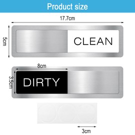 Dishwasher Magnet Clean Dirty Sign, Clean and Dirty Dishwasher Magnet, 17.8 * 5cm Magnetic Sign, Clean/Dirty Sliding Sign, Clean Dirty Dishwasher Sign for Home Decor and Organization