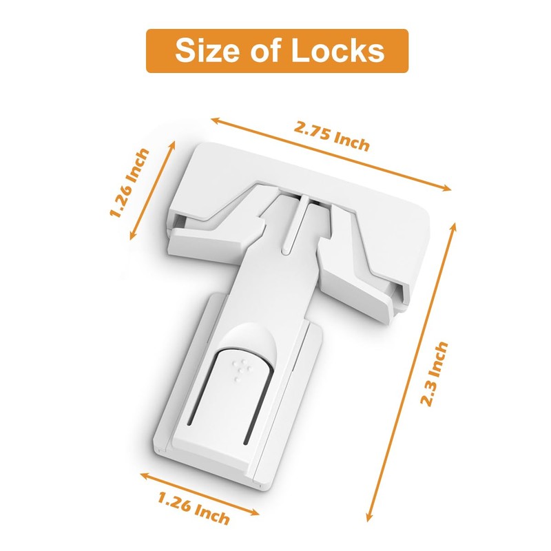 2Pack Fridge Locks for Kids, Child Proof Refrigerator Door Locks