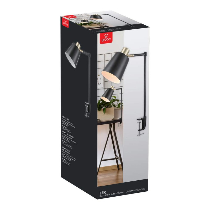 Globe Electric 52900 Lex Desk Lamp, Black with Gold