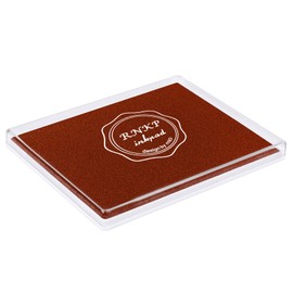 Fstaor Large Brown Permanent Ink Pad for Rubber Stamps, 5x4 inch Non-Toxic Safe Stamp Pads for Kids Paper Wood Fabric