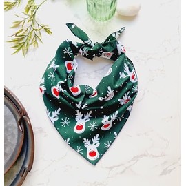 Festliches Hundehalstuch mit Rentier-Motiv