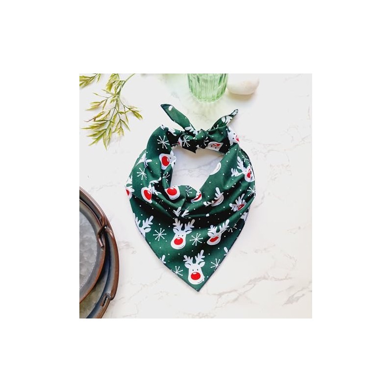 Festliches Hundehalstuch mit Rentier-Motiv