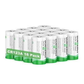 DURNERGY CR123A Lithium Batteries 16 Pack 3 Volt 123A Battery with 10 Year Shelf Life High Power for Flashlights Compatible with CR17335 CR17345