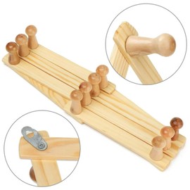 PNJB Wood Accordion Wall Rack,10 Peg Hooks, Multipurpose Vertical Pegs Wallmount Hanger, Expandable Coat Rack Holder for Coat, Hat, Kitchen Apron, Scarf, Organizer, Expandable Rack