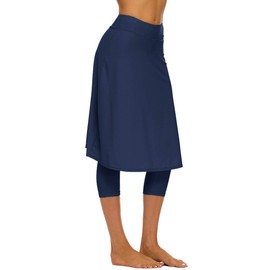 Seagoo Swim Skirt with Leggings Women UV Protection Skirted Swimming Leggings Pants