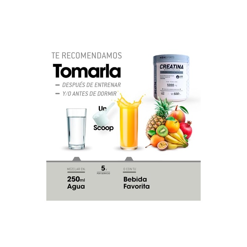 MDN SPORTS Creatina Monohidratada 100% | Pura 500g | 100