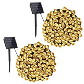Toodour Solar Christmas Lights Outdoor, 2 Packs Total 144ft 400 LED Solar String Lights with 8 Mode, Outdoor Christmas String Light for Garden, Patio, Fence, Balcony, Xmas Tree Decor - Warm White