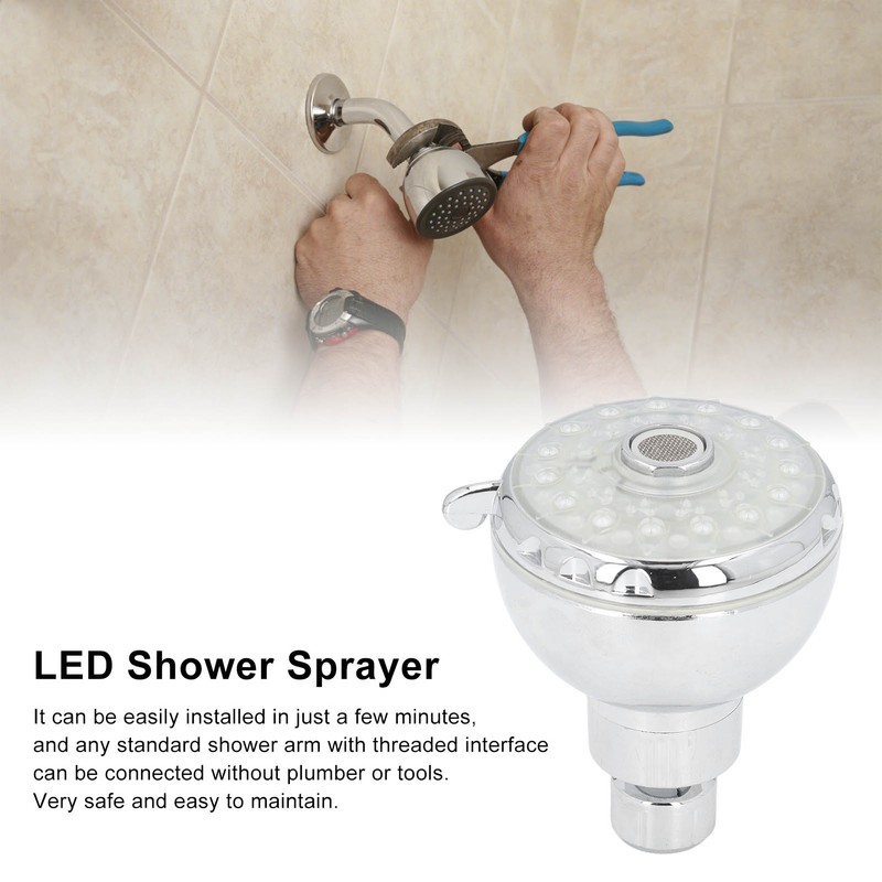 LED Shower Head 7 Color Flash Light Automatically Changing Shower