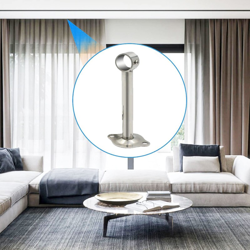 Mdurian 4 pieces curtain rod bracket, stainless steel wall bracket,