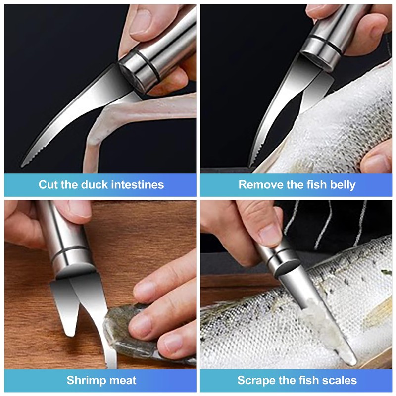 CoguZed 2-Piece Stainless Steel Shrimp Deveiner and Peeler Tool Set,