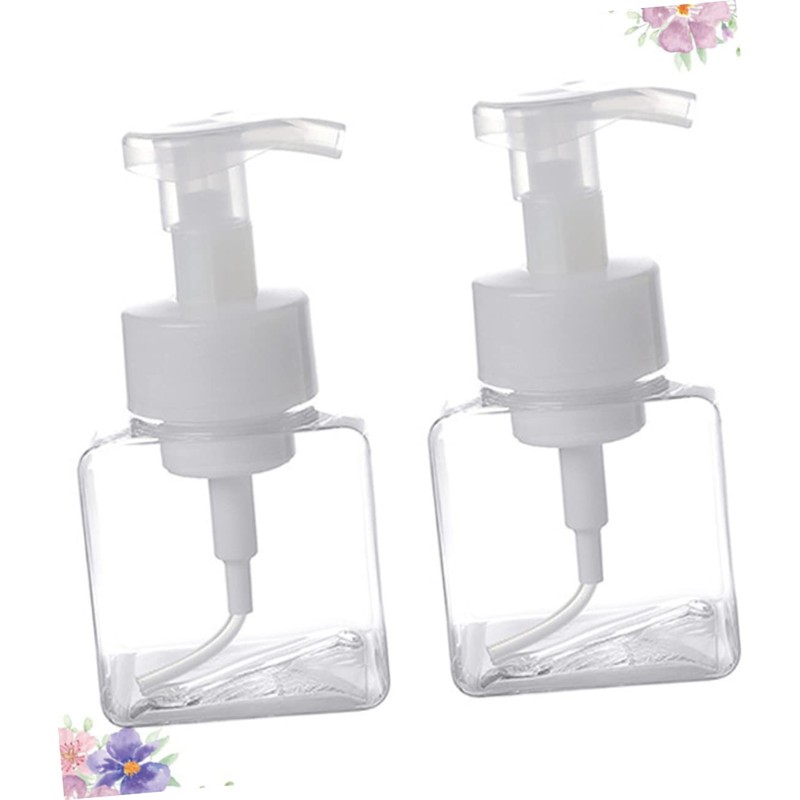 GLEAVI 2Pcs Foaming Pump Bottle Transparent Refillable Containers for Cosmetics