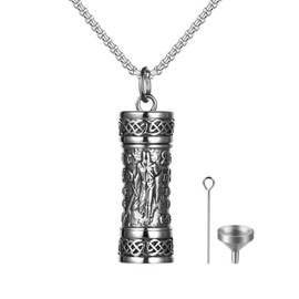 JewelryWe Jewellery Men's Necklace Stainless Steel Wolf Tooth Wolf Bit Tooth Pendant with Adjustable Chain, Black/Silver/Gold/Rose Gold, Stainless Steel