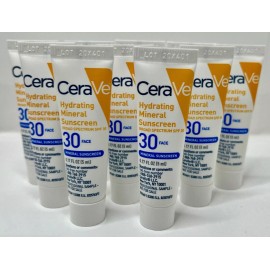 CeraVe Hydrating Mineral Sunscreen SPF 30 Face Lotion Travel Sz Lot X10 Exp 2026