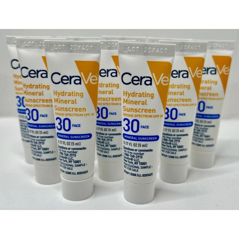 CeraVe Hydrating Mineral Sunscreen SPF 30 Face Lotion Travel Sz