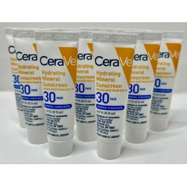 CeraVe Hydrating Mineral Sunscreen SPF 30 Face Lotion Travel Sz Lot X10 Exp 2026