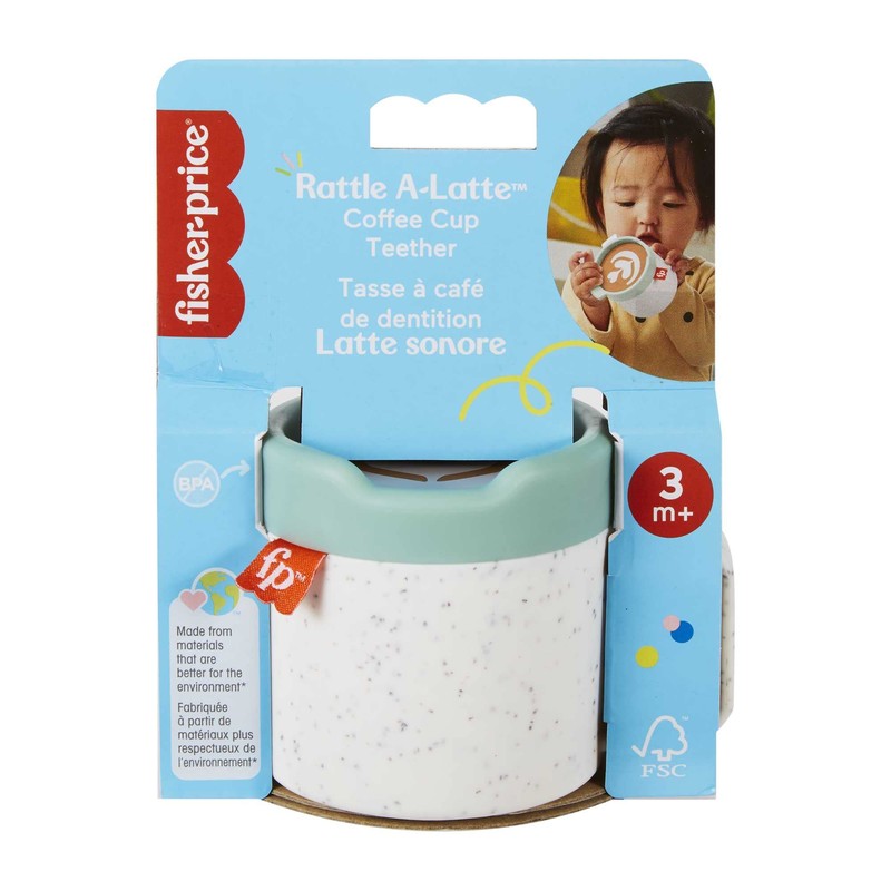 Fisher-Price Baby Toy Rattle A-Latte Coffee Cup Teether for Infant