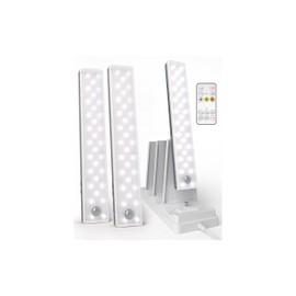 EZVALO 3-Pack Under Cabinet Lighting with Charging Station, 2000mAh Rechargeable Wireless Motion Sensor Lights, 3 Color Temps, Dimmable, Timer, Magnetic, with Remote Control for Kitchen, Closet