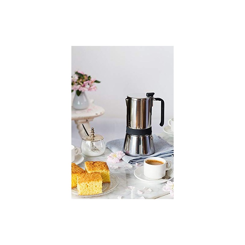 MONIX Aroma | Italienische Kaffeemaschine, Edelstahl, 18/10, 6 Tassen, 10