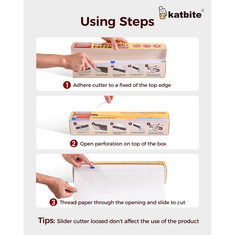 Katbite Parchment Paper Roll for Baking, 2 Pack of 15