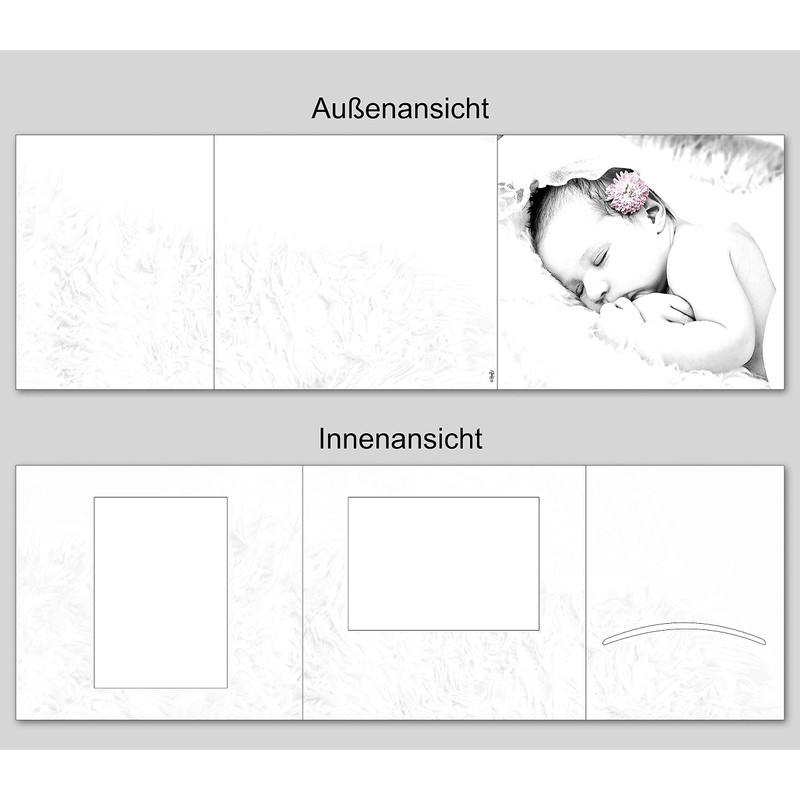Leporello 3-Piece Portrait Folder for 13 x 18 Photos &
