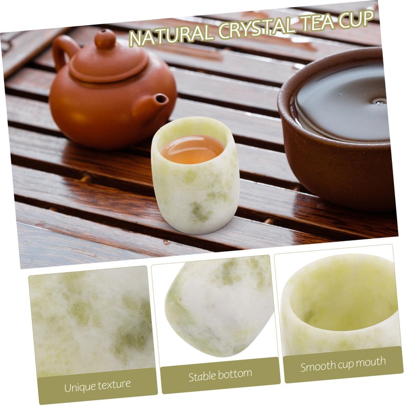 SHOWERORO Tea Cup Natural Crystal Tea Container Home Office Use