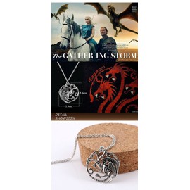 Geekify Inc Game of Thrones House Targaryen Silver Dragon Pendant Necklace