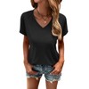 Womens Summer Tops Short Sleeve V-Neck Tshirts Soft Basic Tees