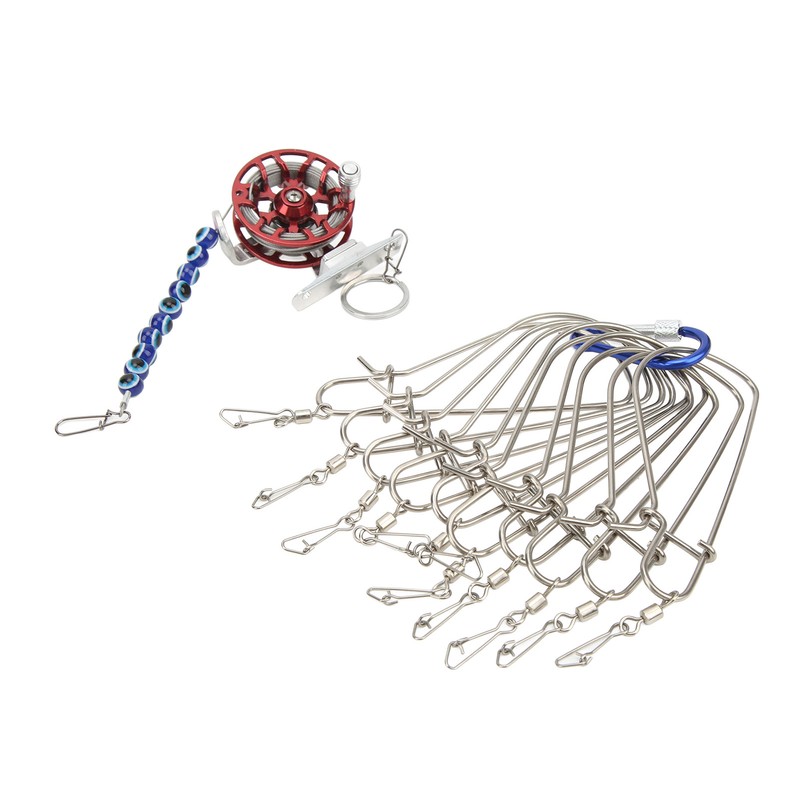 Fish Stringer Live Fish Lock with Reel Float Steel Wire