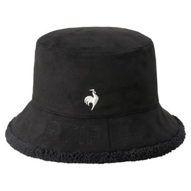 Coq Sportif LG4FCP72L Women's Reversible Bucket Hat, Boa, Cute, Golf,, BKBK (Black x Black)
