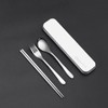 Titanium cutlery set, travel cutlery with box, including titanium fork,