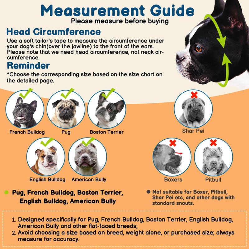 BARKLESS Dog Muzzle for Short Snout, Soft English Bulldog Muzzle
