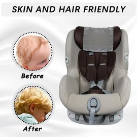 Okueejur 2 PCS Satin Car Seat Headrest Cover for Babies, Soft Silk Feeling Headrest Cover for Hair Protection, Satin Baby Car Seat Hair Protector (Black+Grey)