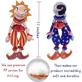 Plush Toy Set - 11-Inch, Clown Stuffed Animal Doll, Delightful 2-Piece Surprise (2PCS)